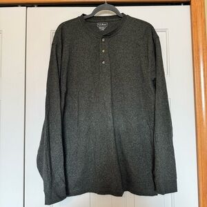 LL Bean Cotton Henley Long Sleeve‎ Shirt